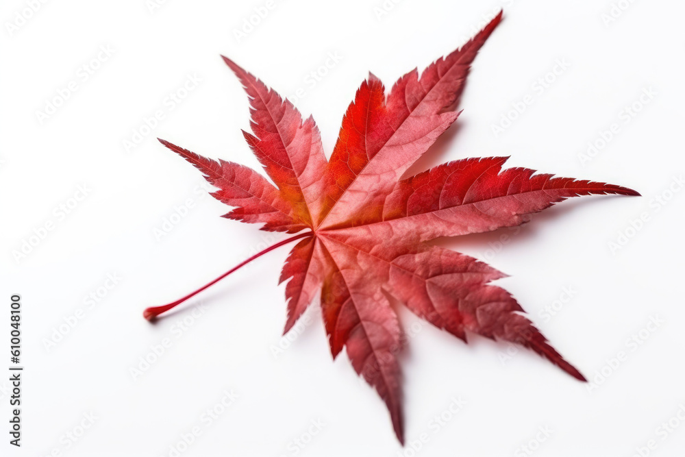 Japanese maple leaf isolated created with Generative AI technology Japanese maple leaf isolated created with Generative AI technology