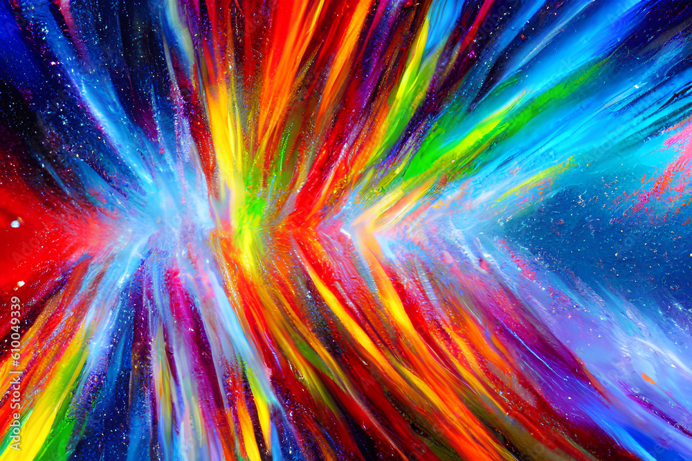 Obraz premium Colorful colorful background. Strokes with a wide brush, acrylic paints.