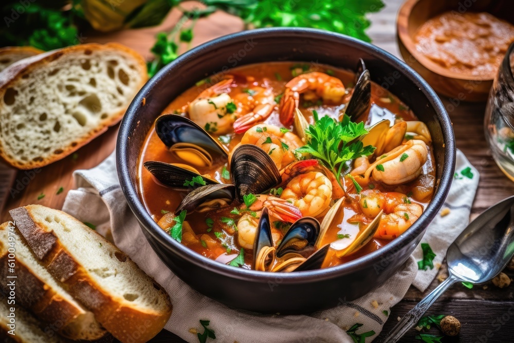 stock photo of Cioppino ready to eat in the plate Food Photography AI Generated
