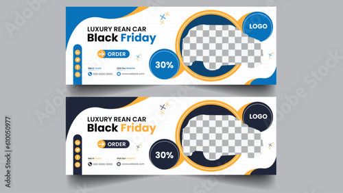 facebook cover luxury car template design photo