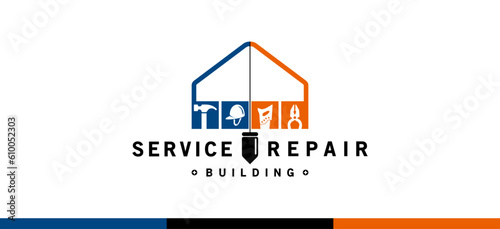 Design a logo for home and building repair services with a white background