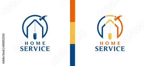 Home service or home repair logo design with modern minimalist concept