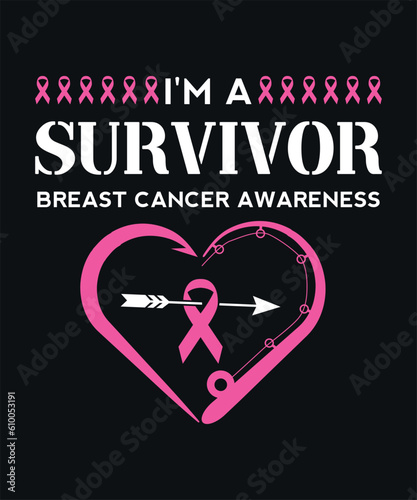 Pink Fish Heart I'm A Survivor of Breast Cancer Awareness