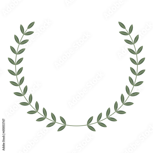 circular foliate laurel branches green gradient Laurel wreath