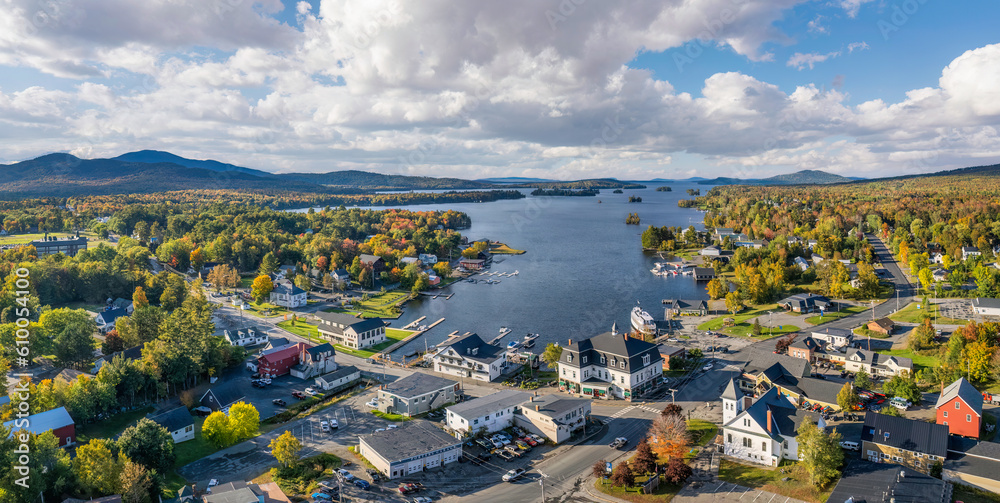 Greenville, Maine in Autumn - view towards Moosehead Lake