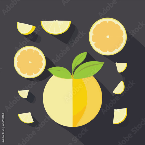 Vector illustration of fresh and juicy lemon