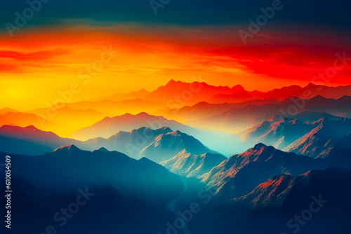 Mountain layers at dusk © v.senkiv