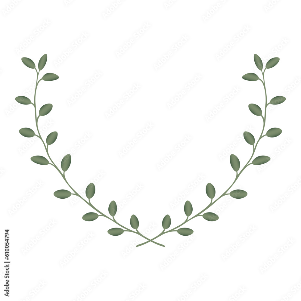 circular foliate laurel branches green gradient Laurel wreath circular foliate laurel branches green gradient Laurel wreath