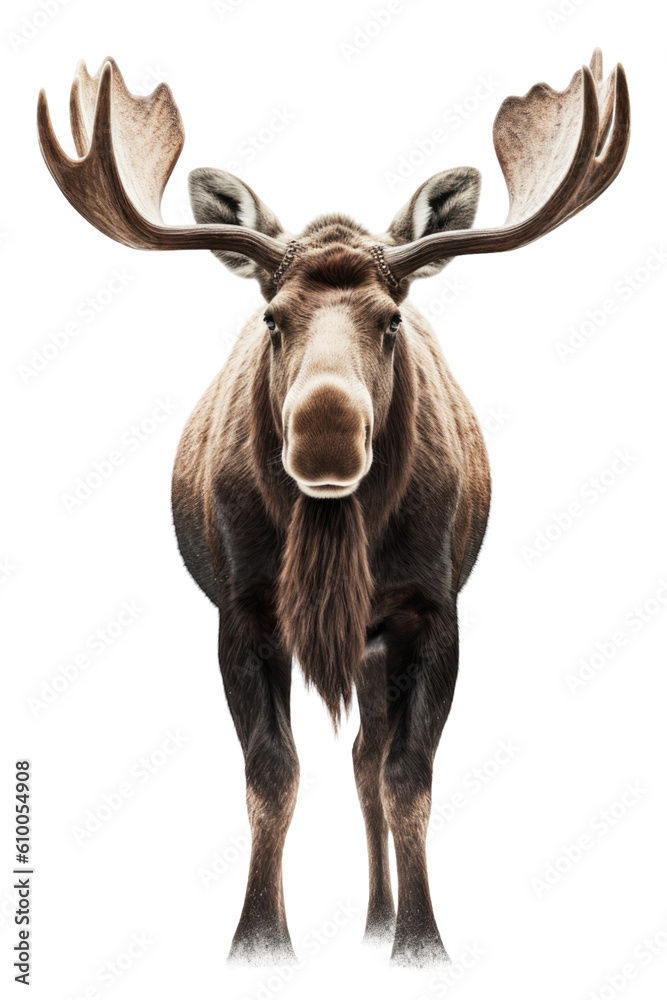 close up of a moose isolated on a transparent background