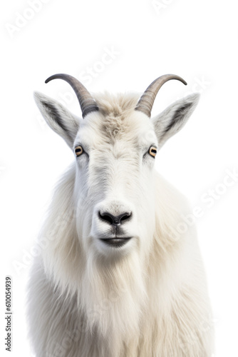close up of a mountain goat isolated on a transparent background