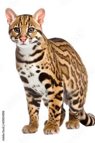 close up of a ocelot isolated on a transparent background