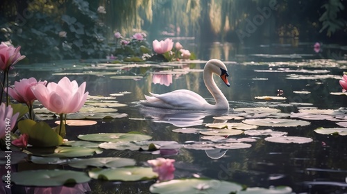 swans in the lake