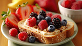 fruits toast and butter created with Generative AI technology