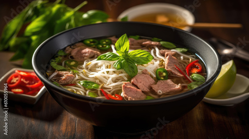 pho vietnam noodles created with Generative AI technology