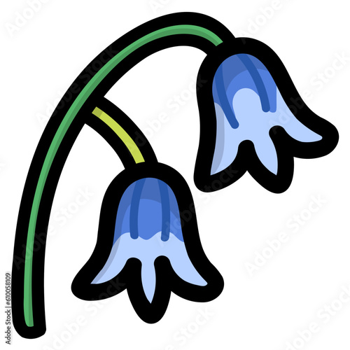 bluebell filled outline icon style