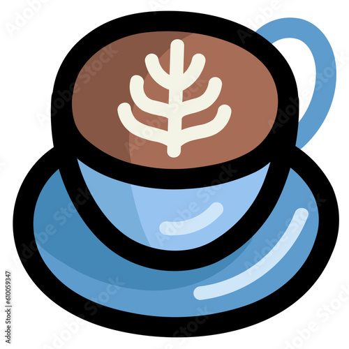 capuccino filled outline icon style