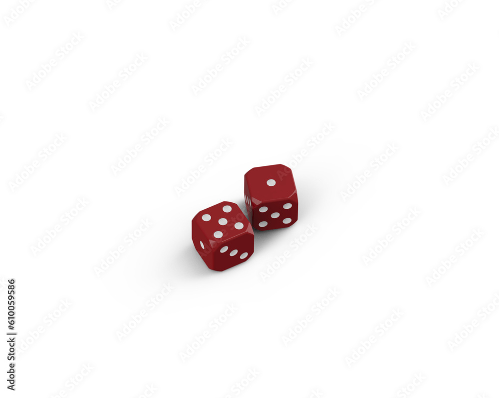 Two Isolated Cubes Dices 3D Rendring Two Isolated Cubes Dices 3D Rendring