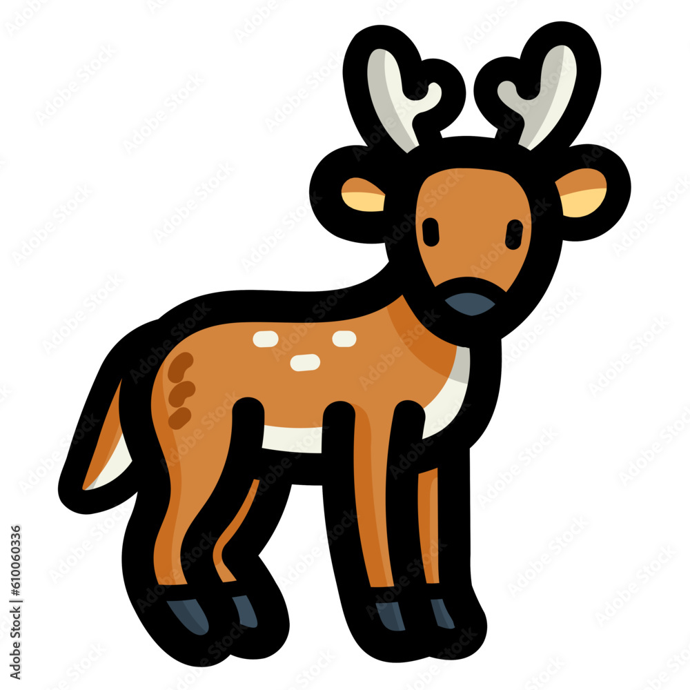 deer filled outline icon style