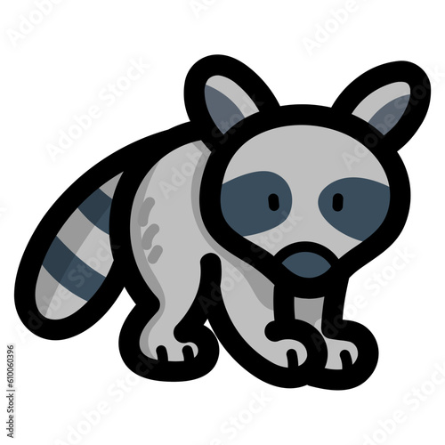 raccoon filled outline icon style