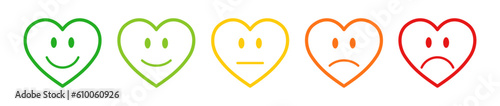 Rating smiley heart set
