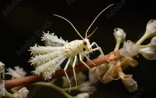 spiny flower mantis created with Generative AI technology photo