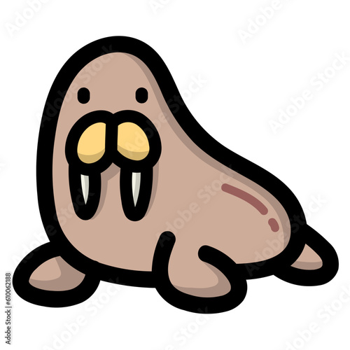 walrus filled outline icon style