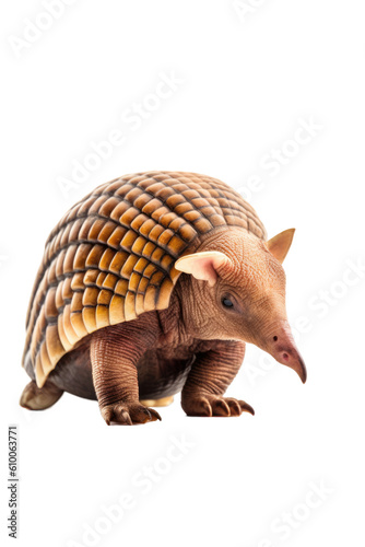 close up of a armadillo isolated on a transparent background