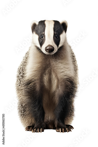 close up of a badger isolated on a transparent background © Perfect PNG