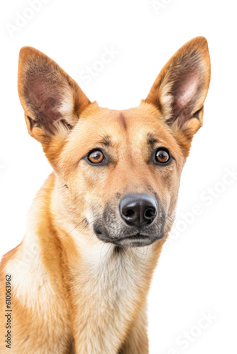 close up of a dingo isolated on a transparent background