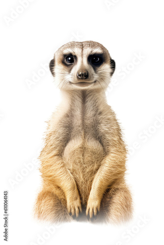 close up of a meerkat isolated on a transparent background