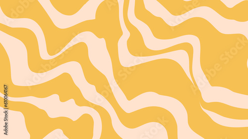 Colorful retro wavy background illustration. Trendy distorted pastel color texture in vintage y2k style. Psychedelic hippie template, liquid swirl cover.