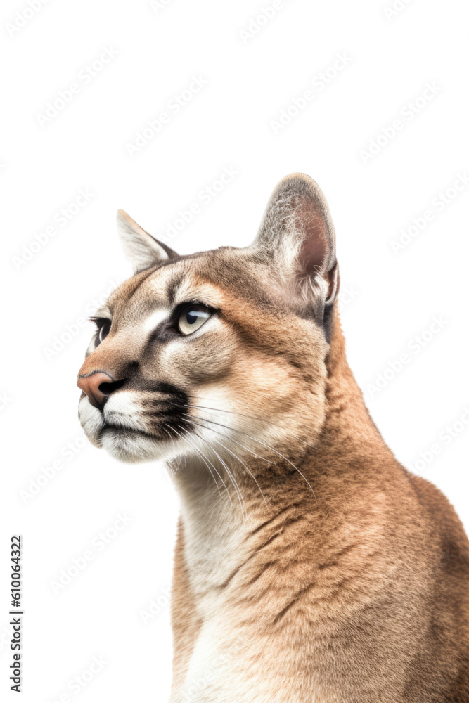 close up of a puma isolated on a transparent background close up of a puma isolated on a transparent background