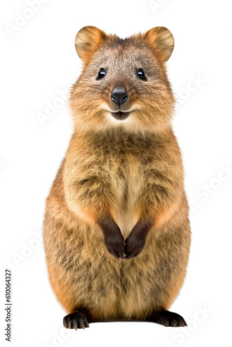 close up of a quokka isolated on a transparent background