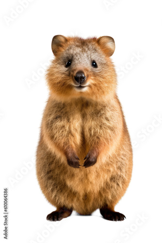 close up of a quokka isolated on a transparent background