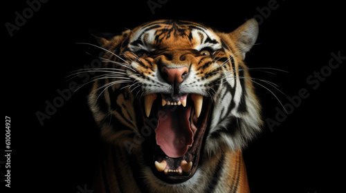 tiger roar created with Generative AI technology