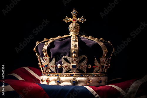 Crown of King Henry in the Royal Chapel at the Palace London, England, United Kingdom. coronation power gererated ai generative