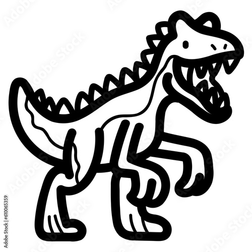 allosaurus line icon style