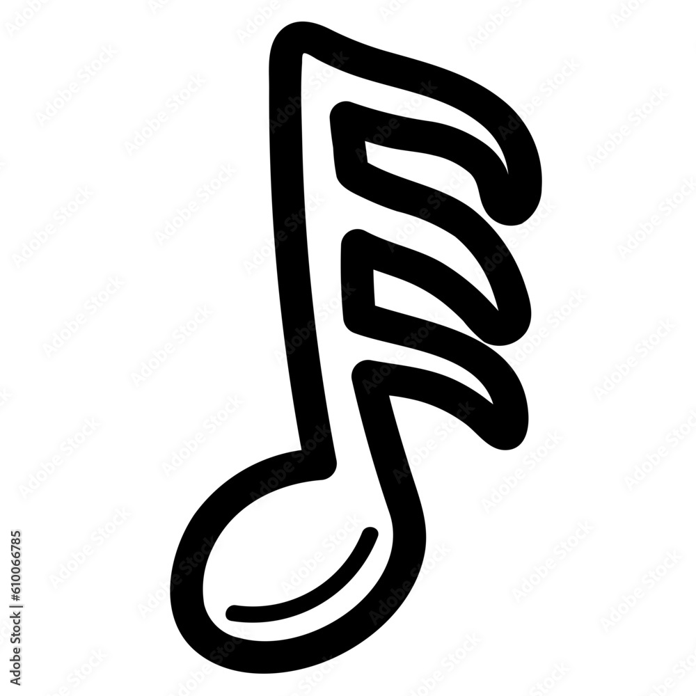 thirty second note line icon style thirty second note line icon style