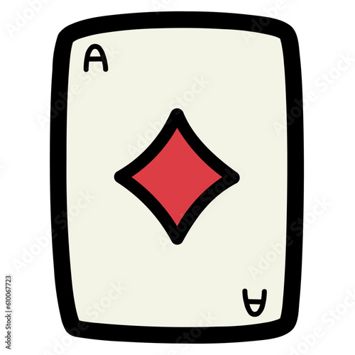 ace of diamond filled outline icon style