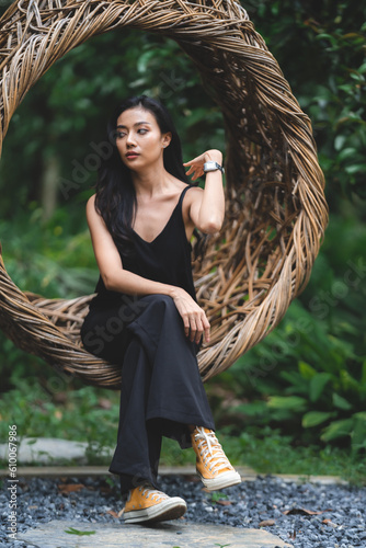 Beautiful girl in the garde...