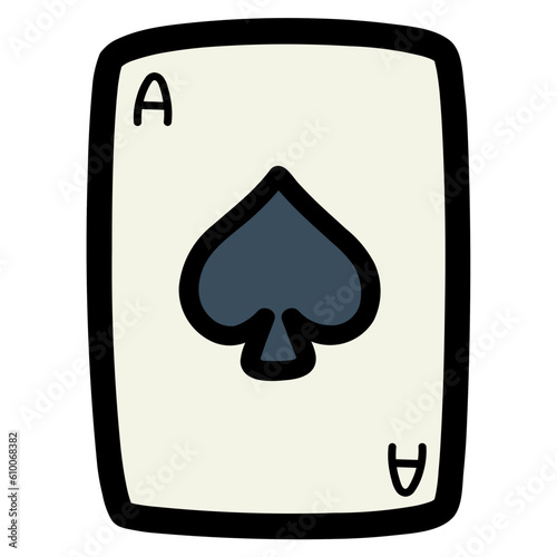 ace of spade filled outline icon style