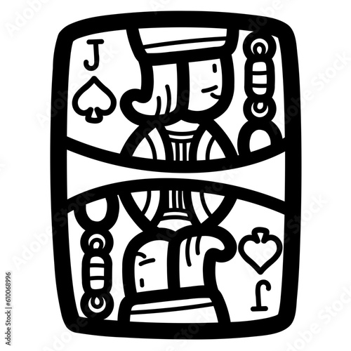 jack of spades line icon style
