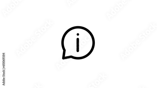 Information icon animation isolated on white background