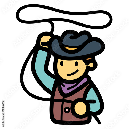 cowboy filled outline icon style