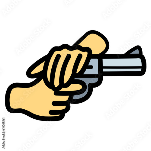 revolver filled outline icon style