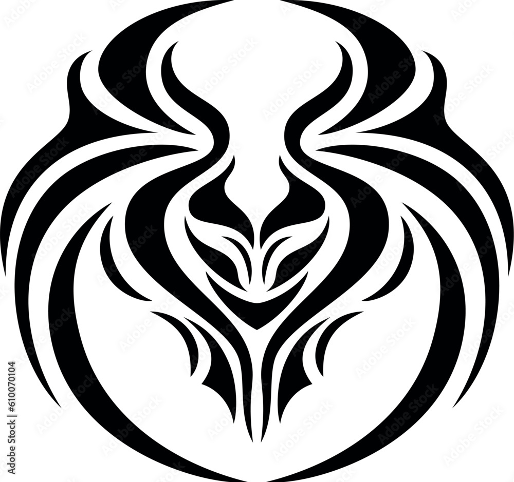 Black tribal tattoo, Isolated Black tribal tattoo, Isolated