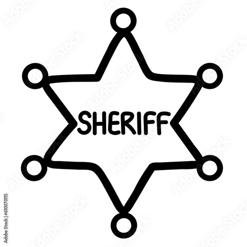 sheriff badge line icon style