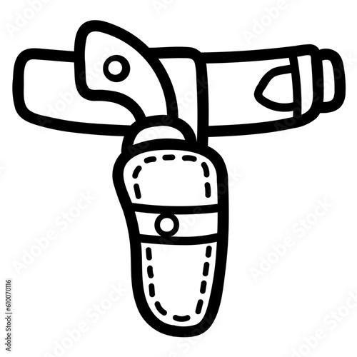 gun holster line icon style