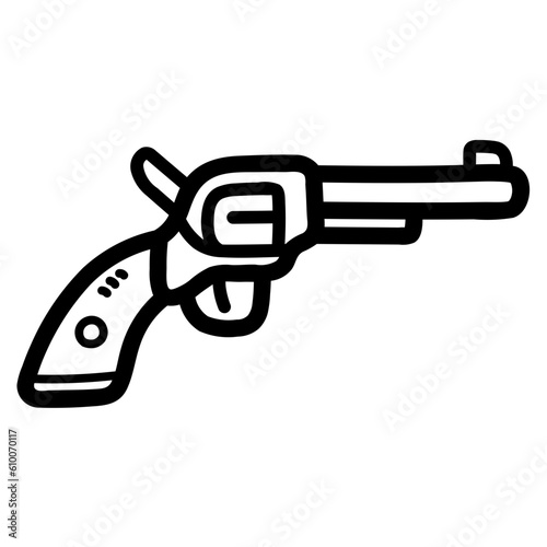 revolver line icon style