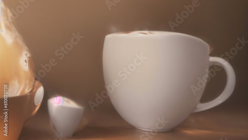 Isolated Cappuccino Cup. Generative AI